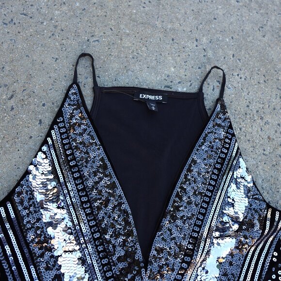 NWT Express Sequin Bodysuit M - Picture 3 of 15